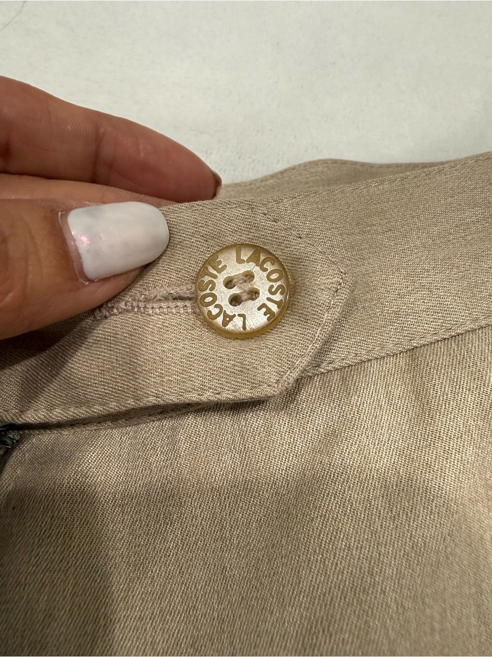 Vintage Lacoste Pleated Bermuda Colette Shorts Beige Tan Old Money Size 10 - Picture 6 of 12